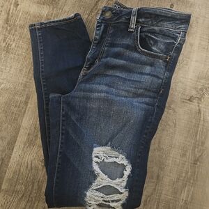 American Eagle Distressed Indigo Skinny Jeans